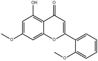 4H-1-Benzopyran-4-one, 5-hydroxy-7-methoxy-2-(2-methoxyphenyl)- 结构式