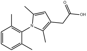 2-(1-(2,6-DIMETHYLPHENYL)-2,5-DIMETHYL-1H-PYRROL-3-YL)ACETIC ACID 结构式