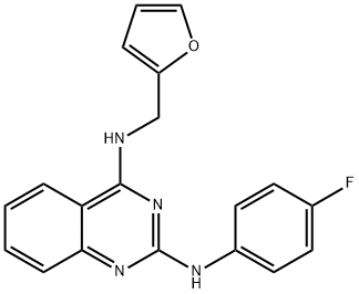 N2-(4-氟苯基)-N4-(呋喃-2-基甲基)喹唑啉-2,4-二胺 结构式
