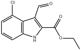 1H-Indole-2-carboxylic acid, 4-chloro-3-formyl-, ethyl ester 结构式