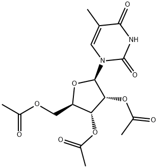 Uridine, 5-methyl-, 2',3',5'-triacetate 结构式