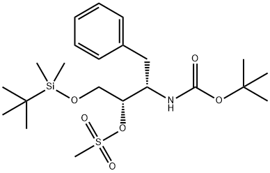 Carbamic acid, [(1S,2S)-3-[[(1,1-dimethylethyl)dimethylsilyl]oxy]-2-[(methylsulfonyl)oxy]-1-(phenylmethyl)propyl]-, 1,1-dimethylethyl ester (9CI) 结构式