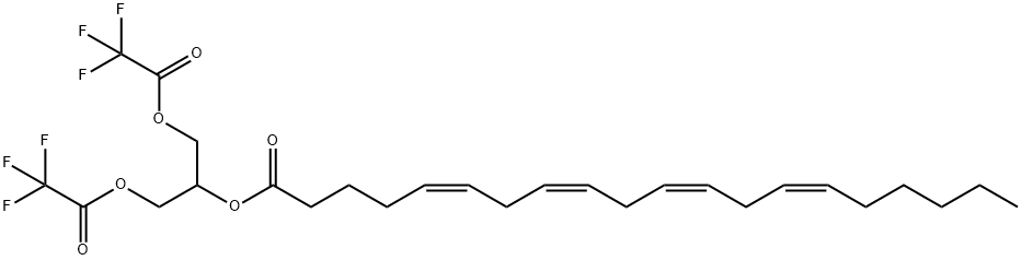 5,8,11,14-Eicosatetraenoic acid, 2-[(2,2,2-trifluoroacetyl)oxy]-1-[[(2,2,2-trifluoroacetyl)oxy]methyl]ethyl ester, (5Z,8Z,11Z,14Z)- 结构式