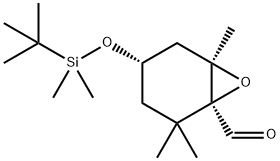 7-Oxabicyclo[4.1.0]heptane-1-carboxaldehyde, 4-[[(1,1-dimethylethyl)dimethylsilyl]oxy]-2,2,6-trimethyl-, (1S,4S,6R)- 结构式