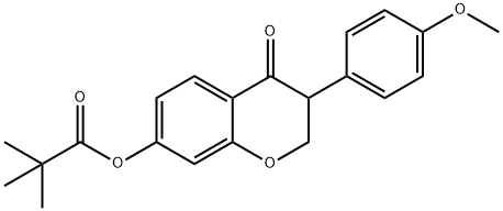 Propanoic acid, 2,2-dimethyl-, 3,4-dihydro-3-(4-methoxyphenyl)-4-oxo-2H-1-benzopyran-7-yl ester 结构式