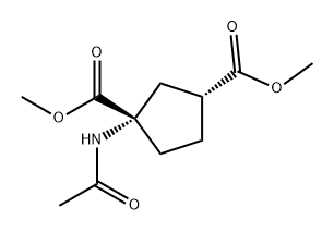 1,3-Cyclopentanedicarboxylic acid, 1-(acetylamino)-, dimethyl ester, (1S,3R)- (9CI) 结构式