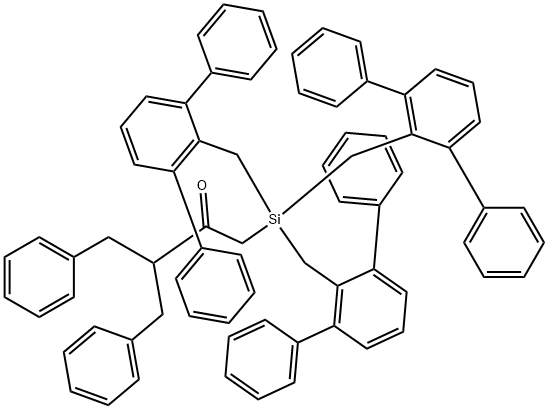 2-Butanone, 4-phenyl-3-(phenylmethyl)-1-[tris([1,1':3',1''-terphenyl]-2'-ylmethyl)silyl]- (9CI) 结构式