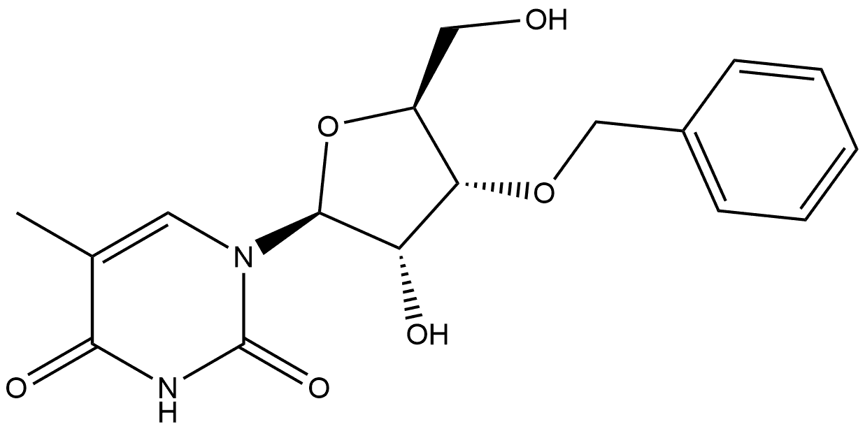 2,4(1H,3H)-Pyrimidinedione, 5-methyl-1-[3-O-(phenylmethyl)-β-L-ribofuranosyl]- 结构式