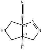 (3aR,6aS)-rel-3a,4,5,6-tetrahydro-Pyrrolo[3,4-c]pyrazole-6a(3H)-carbonitrile (Relative struc) 结构式