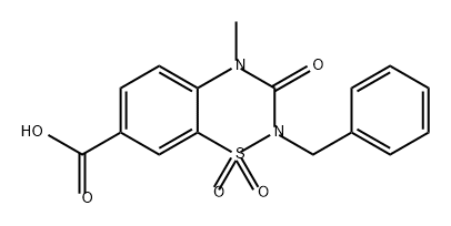 2-BENZYL-4-METHYL-3-OXO-3,4-DIHYDRO-2H-1,2,4-BENZOTHIADIAZINE-7-CARBOXYLIC ACID 1,1-DIOXIDE 结构式