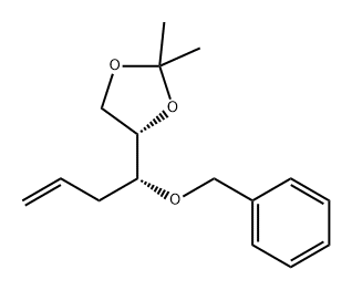 1,3-Dioxolane, 2,2-dimethyl-4-[(1R)-1-(phenylmethoxy)-3-buten-1-yl]-, (4S)- 结构式