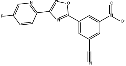 Benzonitrile, 3-[3-(5-fluoro-2-pyridinyl)-1,2,4-oxadiazol-5-yl]-5-nitro- 结构式