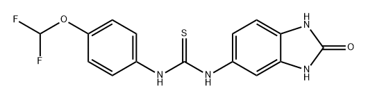 Thiourea, N'-[4-(difluoromethoxy)phenyl]-N-(2,3-dihydro-2-oxo-1H-benzimidazol-5-yl)- 结构式