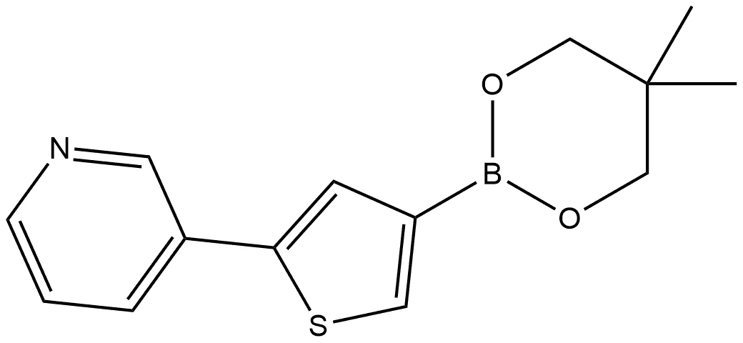 3-[4-(5,5-Dimethyl-1,3,2-dioxaborinan-2-yl)-2-thienyl]pyridine 结构式