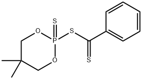 1,3,2-Dioxaphosphorinane, 5,5-dimethyl-2-[(phenylthioxomethyl)thio]-, 2-sulfide (9CI) 结构式