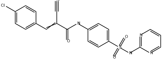 3-(4-chlorophenyl)-2-cyano-N-{4-[(pyrimidin-2-yl)s
ulfamoyl]phenyl}prop-2-enamide 结构式