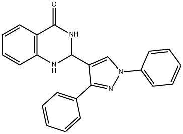 2-(1,3-二苯基-1H-吡唑-4-基)-2,3-二氢喹唑啉-4(1H)-酮 结构式