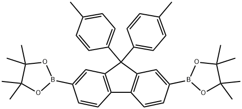 2,2'-(9,9-二-对甲苯基-9H-芴-2,7-二基)双(4,4,5,5-四甲基-1,3,2-二氧杂硼烷) 结构式