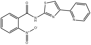 2-硝基-N-(4-(吡啶-2-基)噻唑-2-基)苯甲酰胺 结构式