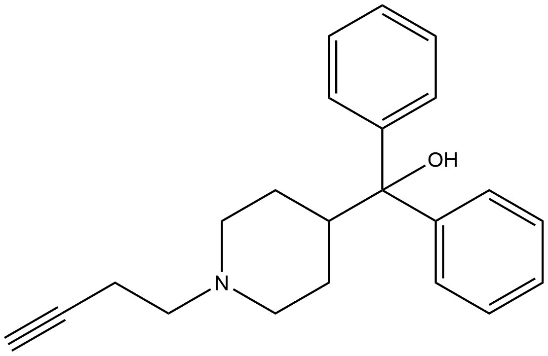 4-Piperidinemethanol, 1-(3-butyn-1-yl)-α,α-diphenyl- 结构式