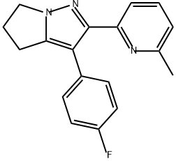 4H-Pyrrolo[1,2-b]pyrazole, 3-(4-fluorophenyl)-5,6-dihydro-2-(6-methyl-2-pyridinyl)- 结构式