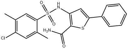 2-Thiophenecarboxamide, 3-[[(4-chloro-2,5-dimethylphenyl)sulfonyl]amino]-5-phenyl- 结构式