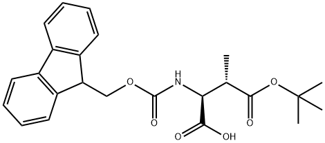 (2S,3S)-4-(tert-butoxy)-2-({[(9H-fluoren-9-yl)metho
xy]carbonyl}amino)-3-methyl-4-oxobutanoic acid 结构式