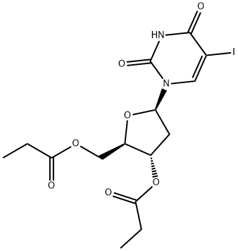 (2R,3S,5R)-5-(5-iodo-2,4-dioxo-3,4-dihydropyrimidin-1(2H)-yl)-2-((propionyloxy)methyl)tetrahydrofuran-3-yl propionate 结构式