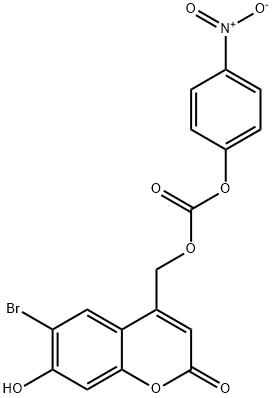 Carbonic acid, (6-bromo-7-hydroxy-2-oxo-2H-1-benzopyran-4-yl)methyl 4-nitrophenyl ester 结构式