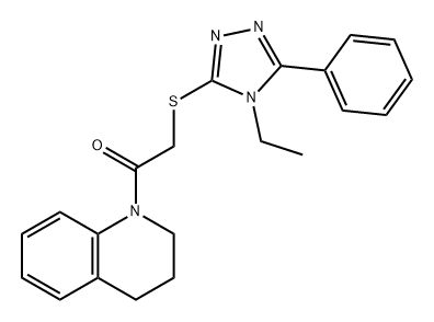 1-(3,4-二氢喹啉-1(2H)-基)-2-((4-乙基-5-苯基-4H-1,2,4-三唑-3-基)硫基)乙酮 结构式