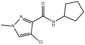 4-氯-N-环戊基-1-甲基-1H-吡唑-3-噁唑甲酰胺 结构式