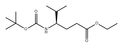 (R)-4-((叔丁氧羰基)氨基)-5-甲基己酸乙酯 结构式