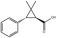 Cyclopropanecarboxylic acid, 2,2-dimethyl-3-phenyl-, (1S,3S)- 结构式