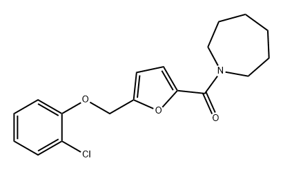 氮杂环庚-1-基-[5-(2-氯苯氧甲基)-呋喃-2-基]-甲酮 结构式