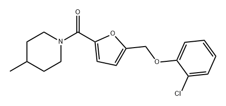 (5-((2-氯苯氧基)甲基)呋喃-2-基)(4-甲基哌啶-1-基)甲酮 结构式