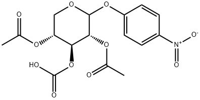 4-nitrophenyl 2,4-di-O-acetyl-3-O-carboxypentopyranoside 结构式