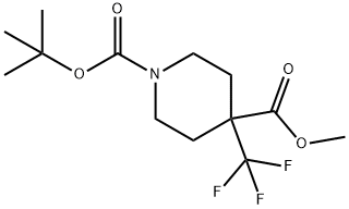 1,4-Piperidinedicarboxylic acid, 4-(trifluoromethyl)-, 1-(1,1-dimethylethyl) 4-methyl ester 结构式