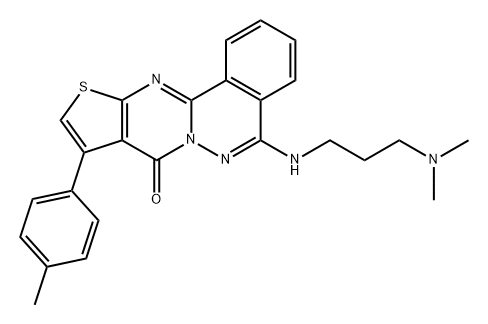 8H-Thieno[2',3':4,5]pyrimido[2,1-a]phthalazin-8-one, 5-[[3-(dimethylamino)propyl]amino]-9-(4-methylphenyl)- 结构式