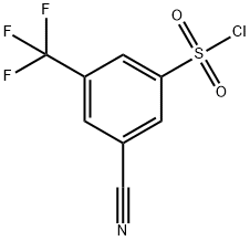 3-氰基-5-(三氟甲基)苯磺酰氯 结构式