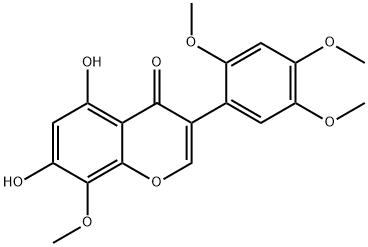 4H-1-Benzopyran-4-one, 5,7-dihydroxy-8-methoxy-3-(2,4,5-trimethoxyphenyl)- 结构式