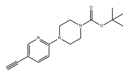 4-(5-乙炔基吡啶-2-基)哌嗪-1-羧酸叔丁酯 结构式