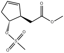 2-Cyclopentene-1-acetic acid, 5-[(methylsulfonyl)oxy]-, methyl ester, (1R-trans)- (9CI) 结构式