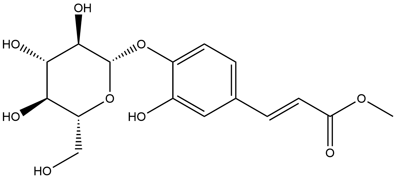 2-Propenoic acid, 3-[4-(β-D-glucopyranosyloxy)-3-hydroxyphenyl]-, methyl ester, (2E)- 结构式