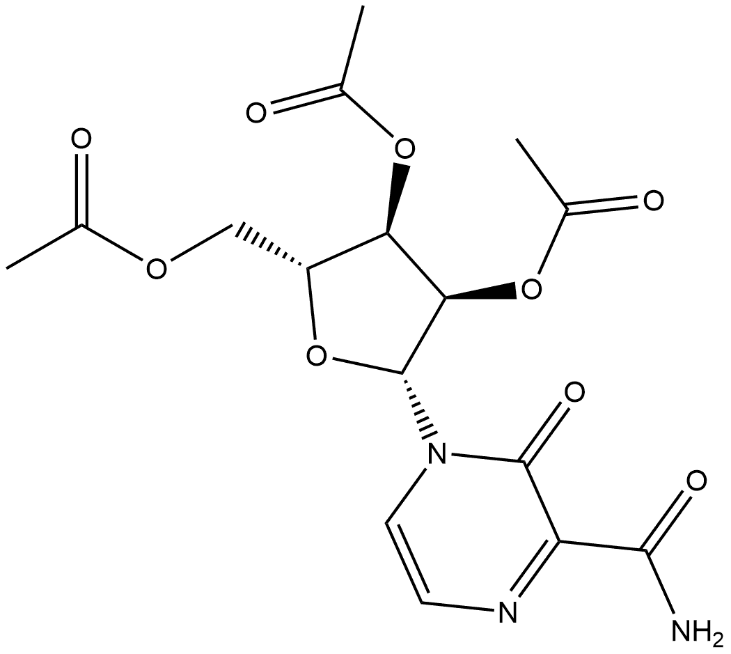 PyrazinecarboxaMide, 3,4-dihydro-3-oxo-4-(2,3,5-tri-O-acetyl-β-D-ribofuranosyl)- (9CI) 结构式