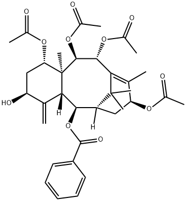 6,10-Methanobenzocyclodecene-1,3,5,8,11,12-hexol, 1,2,3,4,4a,5,6,7,8,11,12,12a-dodecahydro-9,12a,13,13-tetramethyl-4-methylene-, 1,8,11,12-tetraacetate 5-benzoate, (1S,3S,4aR,5R,6R,8S,11R,12R,12aS)- 结构式