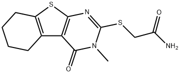 2-((3-甲基-4-氧代-3,4,5,6,7,8-六氢苯并[4,5]噻吩并[2,3-D]嘧啶-2-基)硫基)乙酰胺 结构式