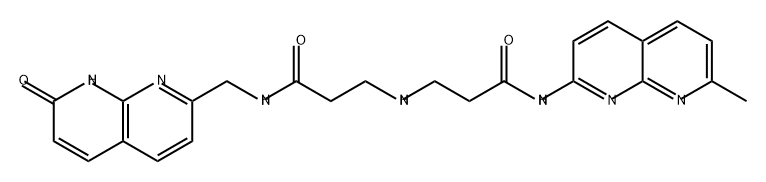 Propanamide, 3-[[3-[[(7,8-dihydro-7-oxo-1,8-naphthyridin-2-yl)methyl]amino]-3-oxopropyl]amino]-N-(7-methyl-1,8-naphthyridin-2-yl)- 结构式