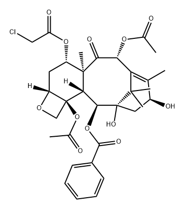 Acetic acid, 2-chloro-, (2aR,4S,4aS,6R,9S,11S,12S,12aR,12bS)-6,12b-bis(acetyloxy)-12-(benzoyloxy)-2a,3,4,4a,5,6,9,10,11,12,12a,12b-dodecahydro-9,11-dihydroxy-4a,8,13,13-tetramethyl-5-oxo-7,11-methano-1H-cyclodeca[3,4]benz[1,2-b]oxet-4-yl ester 结构式