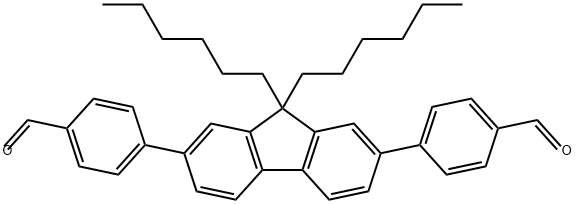 Benzaldehyde, 4,4'-(9,9-dihexyl-9H-fluorene-2,7-diyl)bis- 结构式