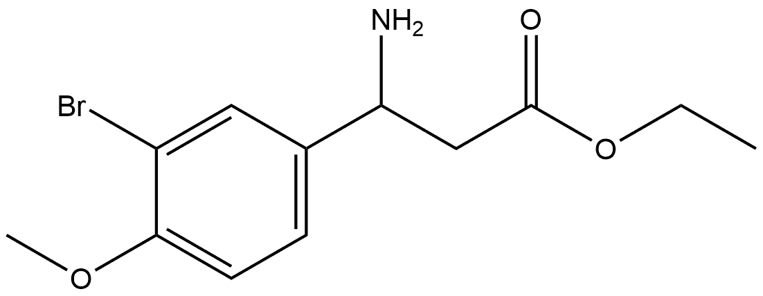 Benzenepropanoic acid, β-amino-3-bromo-4-methoxy-, ethyl ester 结构式